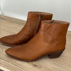 Madewell Charley Tan Leather Ankle Booties